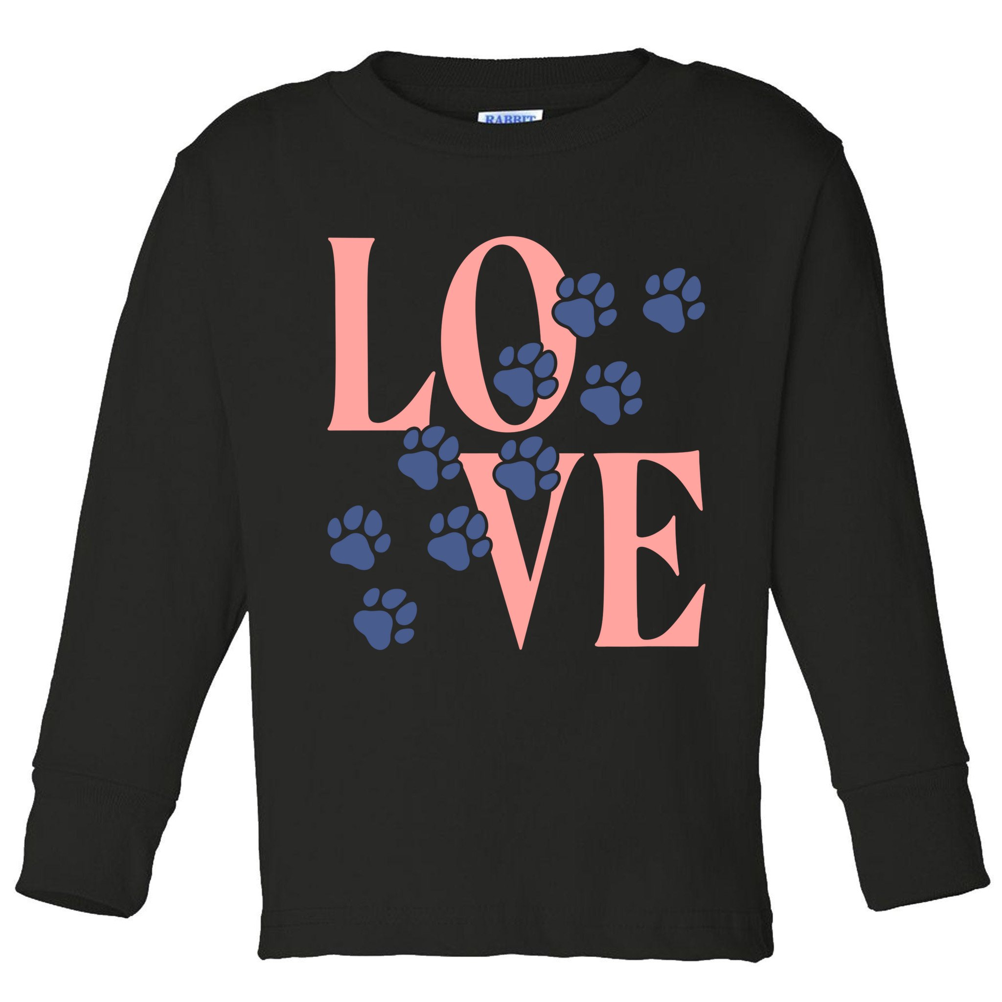 Love Paw Print Toddler Long Sleeve Shirt