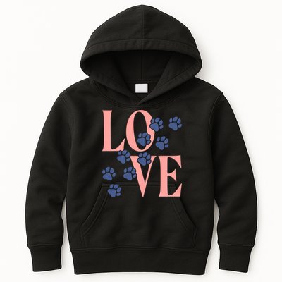 Love Paw Print Kids Hoodie