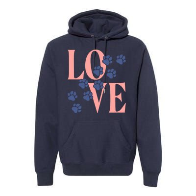 Love Paw Print Premium Hoodie