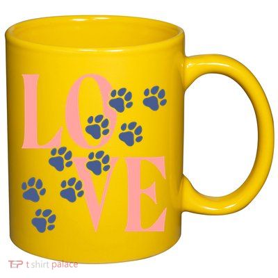Love Paw Print 11oz C Handle Ceramic Mug