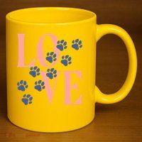 Love Paw Print 11oz C Handle Ceramic Mug