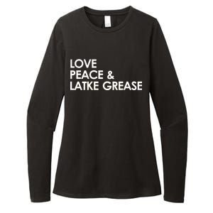 Love Peace & Latke Grease Funny Hanukkah Womens CVC Long Sleeve Shirt