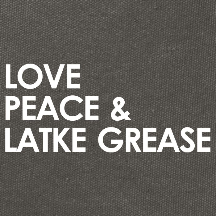 Love Peace & Latke Grease Funny Hanukkah Cotton Canvas Backpack
