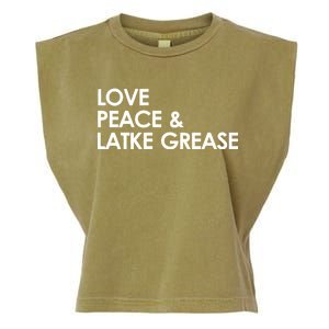 Love Peace & Latke Grease Funny Hanukkah Garment-Dyed Women's Muscle Tee