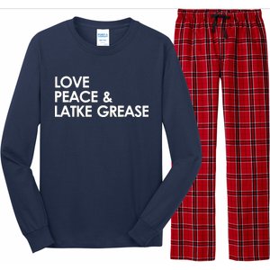 Love Peace & Latke Grease Funny Hanukkah Long Sleeve Pajama Set