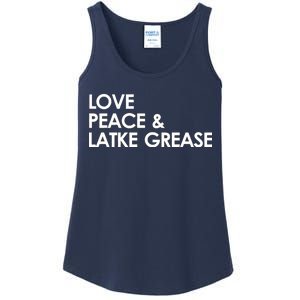 Love Peace & Latke Grease Funny Hanukkah Ladies Essential Tank