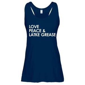 Love Peace & Latke Grease Funny Hanukkah Ladies Essential Flowy Tank