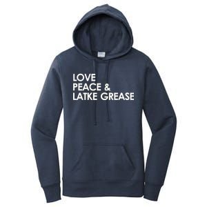 Love Peace & Latke Grease Funny Hanukkah Women's Pullover Hoodie