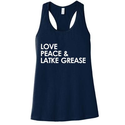 Love Peace & Latke Grease Funny Hanukkah Womens Tank Top