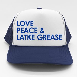 Love Peace & Latke Grease Funny Hanukkah Trucker Hat