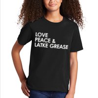 Love Peace & Latke Grease Funny Hanukkah Kids T-Shirt