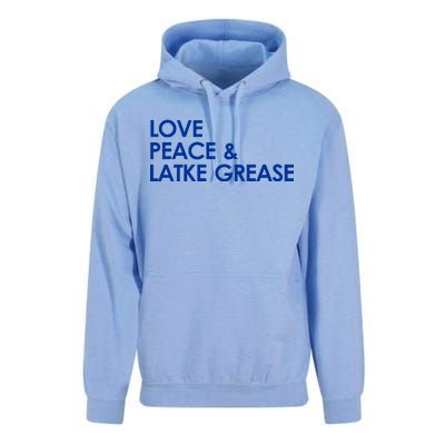 Love Peace & Latke Grease Funny Hanukkah Unisex Surf Hoodie