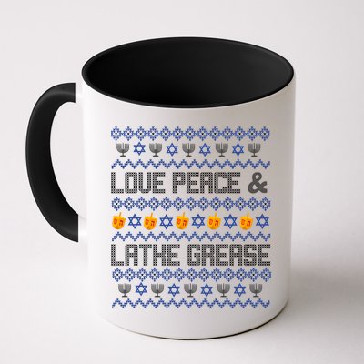 Love Peace & Latke Grease Hanukkah Ugly Mug