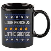 Love Peace & Latke Grease Hanukkah Ugly 11oz C Handle Ceramic Mug
