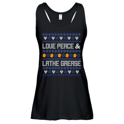 Love Peace & Latke Grease Hanukkah Ugly Ladies Essential Flowy Tank