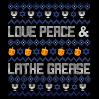 Love Peace & Latke Grease Hanukkah Ugly Flatbill Hat