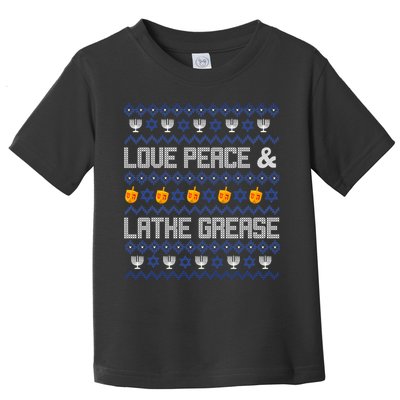 Love Peace & Latke Grease Hanukkah Ugly Toddler T-Shirt