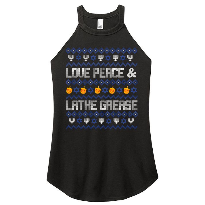 Love Peace & Latke Grease Hanukkah Ugly Women's Perfect Tri Rocker Tank
