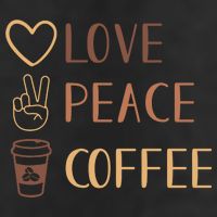 Love Peace Coffee Funny 7 Panel Mesh Trucker Snapback Hat