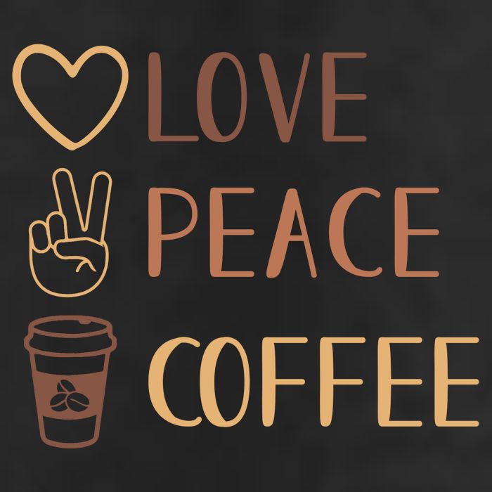 Love Peace Coffee Funny 7 Panel Mesh Trucker Snapback Hat