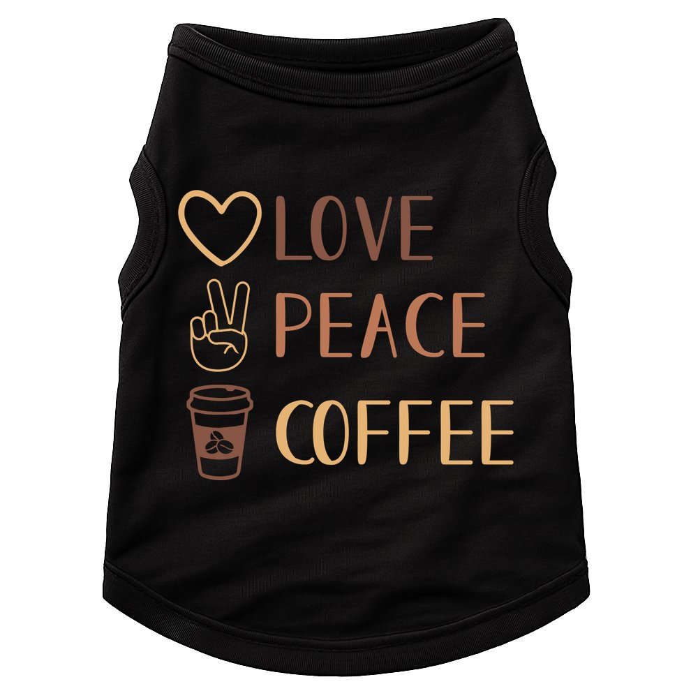 Love Peace Coffee Funny Doggie Tank