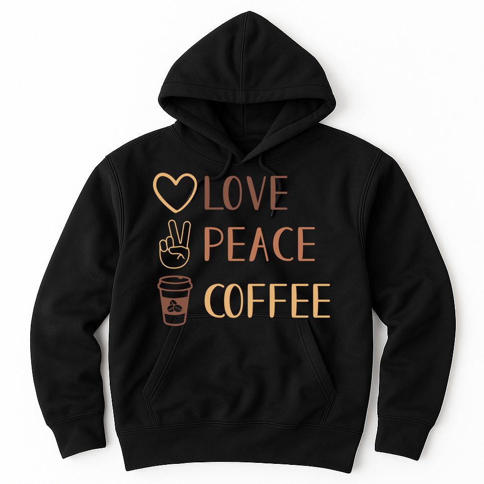 Love Peace Coffee Funny Hoodie