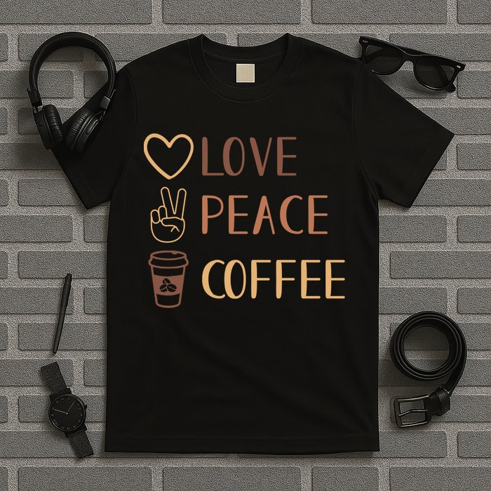Love Peace Coffee Funny T-Shirt