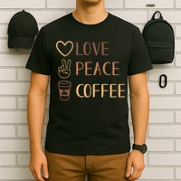 Love Peace Coffee Funny T-Shirt