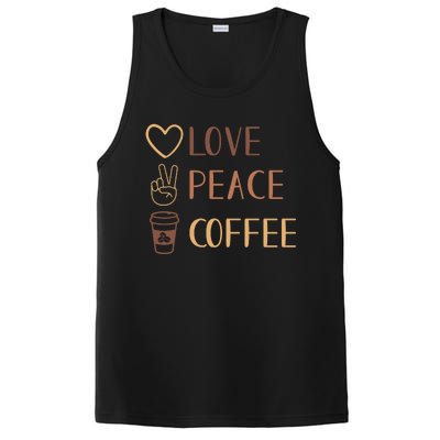 Love Peace Coffee Funny PosiCharge Competitor Tank