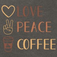 Love Peace Coffee Funny Cotton Canvas Backpack