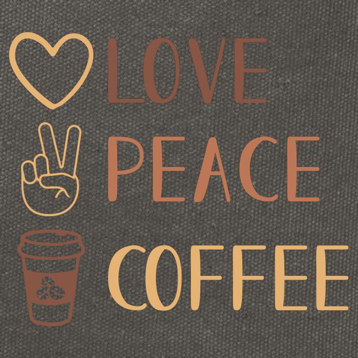 Love Peace Coffee Funny Cotton Canvas Backpack