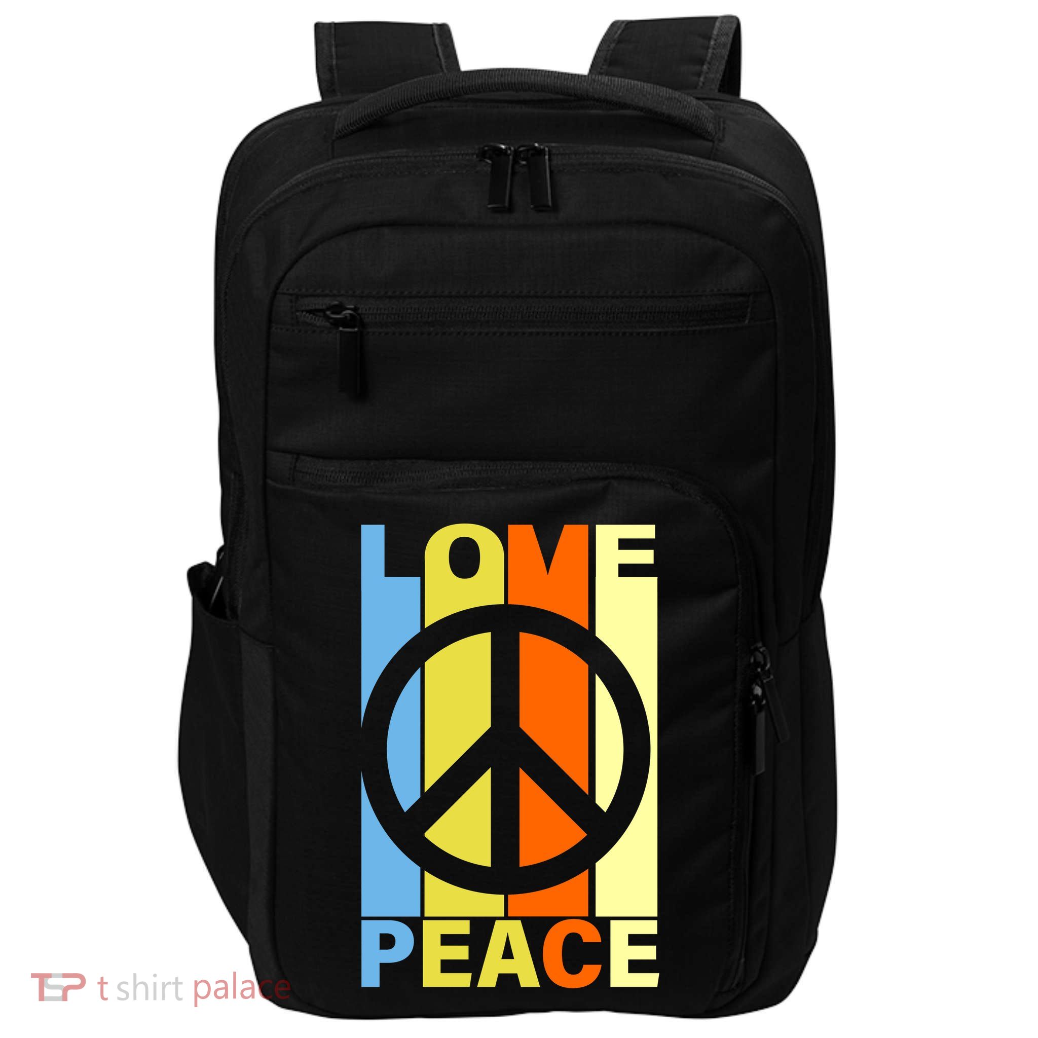 Love Peace Hippie Retro Impact Tech Backpack
