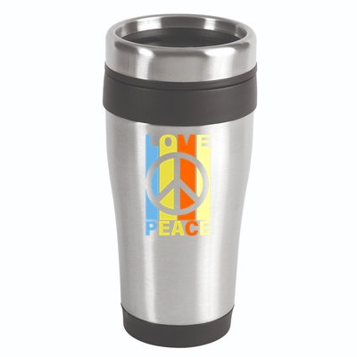 Love Peace Hippie Retro 16oz Travel Tumbler