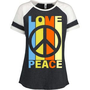 Love Peace Hippie Retro Enza Ladies Jersey Colorblock Tee