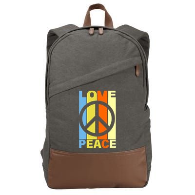 Love Peace Hippie Retro Cotton Canvas Backpack