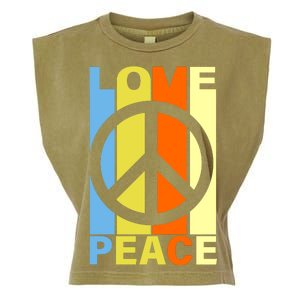 Love Peace Hippie Retro Garment-Dyed Women's Muscle Tee