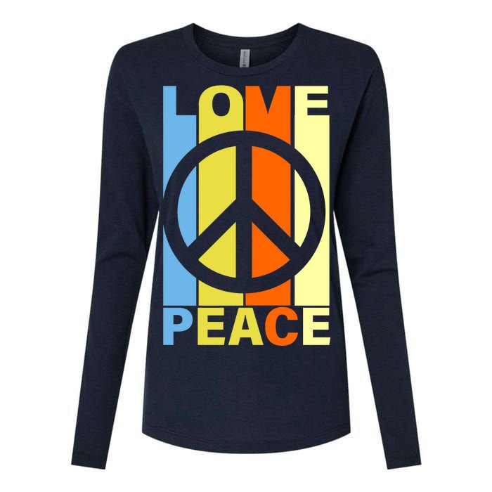 Love Peace Hippie Retro Womens Cotton Relaxed Long Sleeve T-Shirt