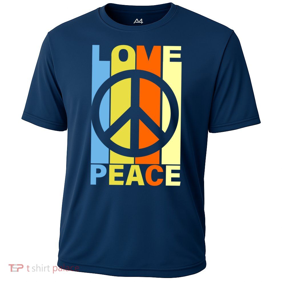 Love Peace Hippie Retro Cooling Performance Crew T-Shirt