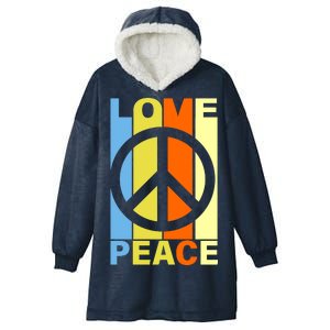 Love Peace Hippie Retro Hooded Wearable Blanket