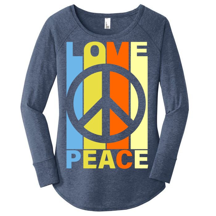 Love Peace Hippie Retro Women's Perfect Tri Tunic Long Sleeve Shirt