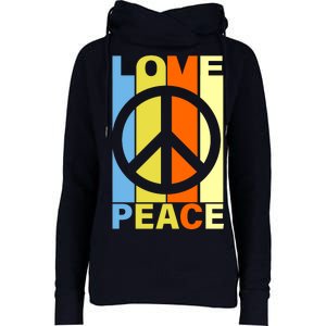 Love Peace Hippie Retro Womens Funnel Neck Pullover Hood