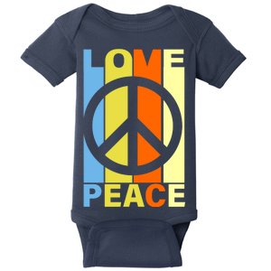 Love Peace Hippie Retro Baby Bodysuit