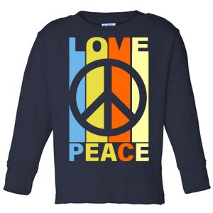 Love Peace Hippie Retro Toddler Long Sleeve Shirt