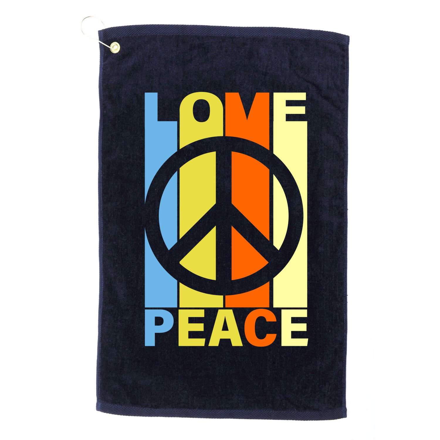 Love Peace Hippie Retro Golf Towel