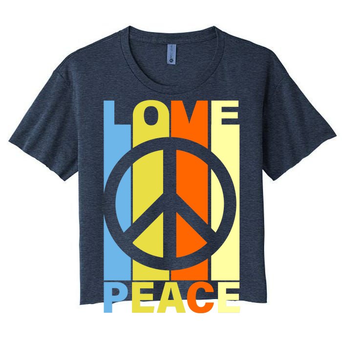 Love Peace Hippie Retro Women's Crop Top Tee