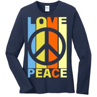 Love Peace Hippie Retro Ladies Long Sleeve Shirt