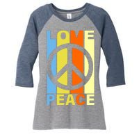 Love Peace Hippie Retro Women's Tri-Blend 3/4-Sleeve Raglan Shirt