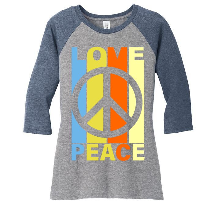 Love Peace Hippie Retro Women's Tri-Blend 3/4-Sleeve Raglan Shirt