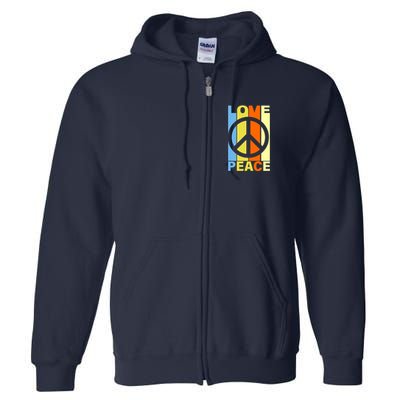 Love Peace Hippie Retro Full Zip Hoodie