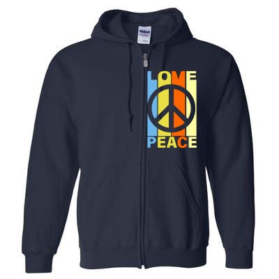 Love Peace Hippie Retro Full Zip Hoodie